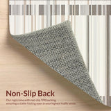 Minimalist Striped Beige Grey Runner Modern Area(Beige)