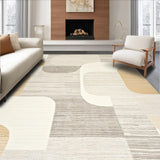 Textured Beige Area Abstract Design(Beige)