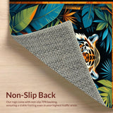 Elegant Dark Blue Floral Motif(Orange)