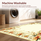 Modern Curved Lines Natural Look Beige Area(Beige)