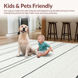 Modern Welcome Stripe Minimalist Layered Entry Accent Mat Decor(Beige)