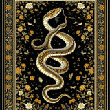 Minimalist Rustic Snake Illustration(Black)