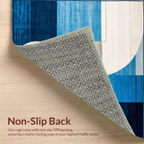 Abstract Blue & Beige Round Modern Design(Blue)