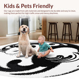 Black and White Animal Shower Mat Non Slip(Black)