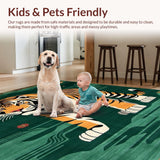 Vibrant Green Animal Motif(Brown)