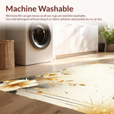 Beige Radiance Floral Accent Bath Non Slip Shower Decor(Ivory)