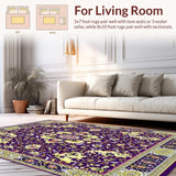 Ornate Floral Runner for Entryway(Purple)