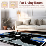 Contemporary Black Gray Lattice Design(Black)