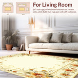 Modern Curved Lines Natural Look Beige Area(Beige)