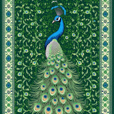 Vibrant Peacock Floral Aesthetic(Green)