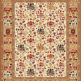 Rustic Charm Large Area with Earthy Floral and Geometric Fusion(Ivory)
