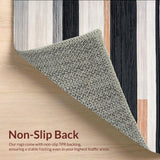 Boho Chic Black and Beige Area Abstract Stripe(Beige)
