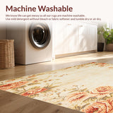 Vintage Beige Distressed Floral Accent(Beige)