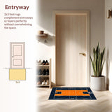 Vibrant Orange Graphic Motif(Black)