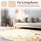 Graceful Beige Butterfly Bloom Area Floral Petal Design(Beige)
