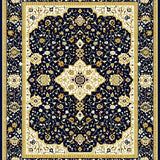 Oushak with Dark Navy and Gold Details(Black)