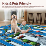 Blue City Map Non Slip Toddler Playroom(Blue)