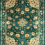 Elegant Green Oriental Motif(Blue)