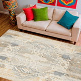 Elegant Beige Boho Inspired Area(Beige)