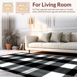 Rustic Black and White Check Motif(Black)