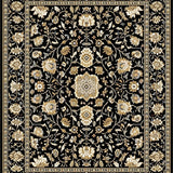 Chic Rustic Black Botanical Print(Black)