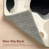 Modern Abstract Wavy Area Chic Beige Black Contour(Beige)