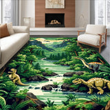 Playful Colorful Dinosaur Landscape(Green)