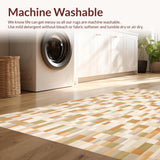 Abstract Checkered Area Beige Tan Modern(Beige)