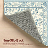 Elegant Vintage Botanical with Beige Background and Light Blue Floral(Beige)