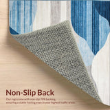 Boho Style Runner Hand Woven Design Area Blue Beige Tones(Blue)