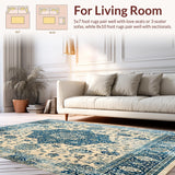 Mediterranean Charm Area with Antiqued Medallion Design(Beige)