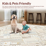 Artisan Geometric Area with Interlaced Diamond Shapes and Calming Neutrals(Beige)