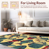 Modern Vibrant Fishing Bathmat for Kids Room(Gold)
