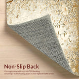 Whimsical Flower Garden Beige Non Slip Entryway Bloom(Beige)