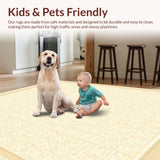 Refined Beige Area with Ivory Lattice and Ornamental Floral Highlights(Beige)