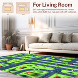 Interactive Road Traffic Playmat for(Blue)