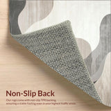 Abstract Waves Modern Area Beige Grey(Beige)