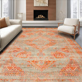 Boho Retro Runner Non Slip Unique Neutral(Orange)