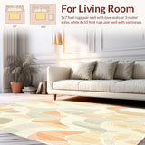 Modern Abstract Area with Subtle Swirls and Contemporary Accent(Beige)