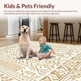 Modern Beige Ivory Boho Runner Tribal(Beige)