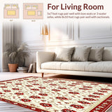 Elegant Floral Area Pet & Kid Proof Non Slip(Beige)