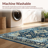 Retro Blue Floral Motif(Blue)