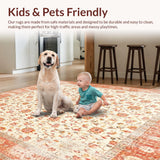 Classic Vintage Area Cream and Terracotta Floral(Beige)