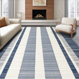 Modern Earth Tone Striped Visual Appeal(Blue)