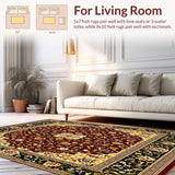 Classic Vintage Floral Area Featuring Burgundy and Mustard Accents(Red)
