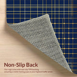 Sleek Modern Navy Blue Abstract Shapes(Blue)