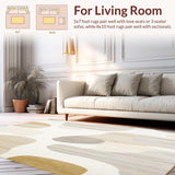 Abstract Ivory Beige High Traffic Area Design(Beige)
