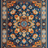 Artful Ogee Motif in Warm Hues(Blue)
