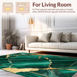 Modern Gold Accented Abstract Flair(Green)
