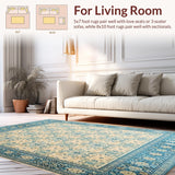 Mid Century Modern Beige and Azure Floral Accents(Beige)